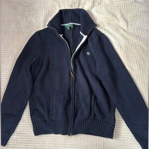 Ralph Lauren Navy Zip-Up Sweater